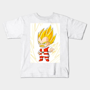 Santa Vegeta in super saiyan christmas in dragonball Kids T-Shirt